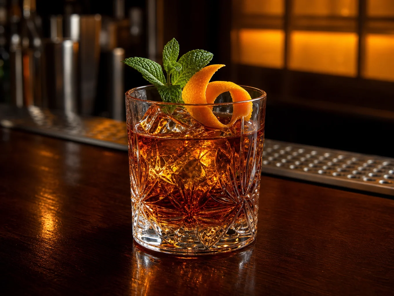 Refreshing Italian cocktail with citrus garnish